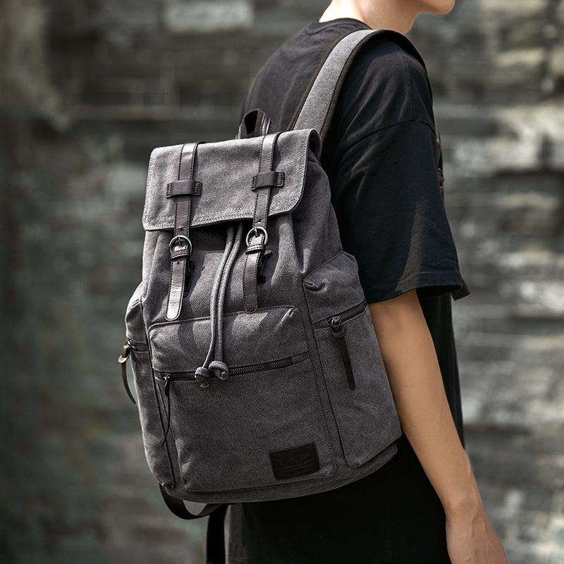 Sac à dos en toile rétro pour hommes - Élégant et fonctionnel
