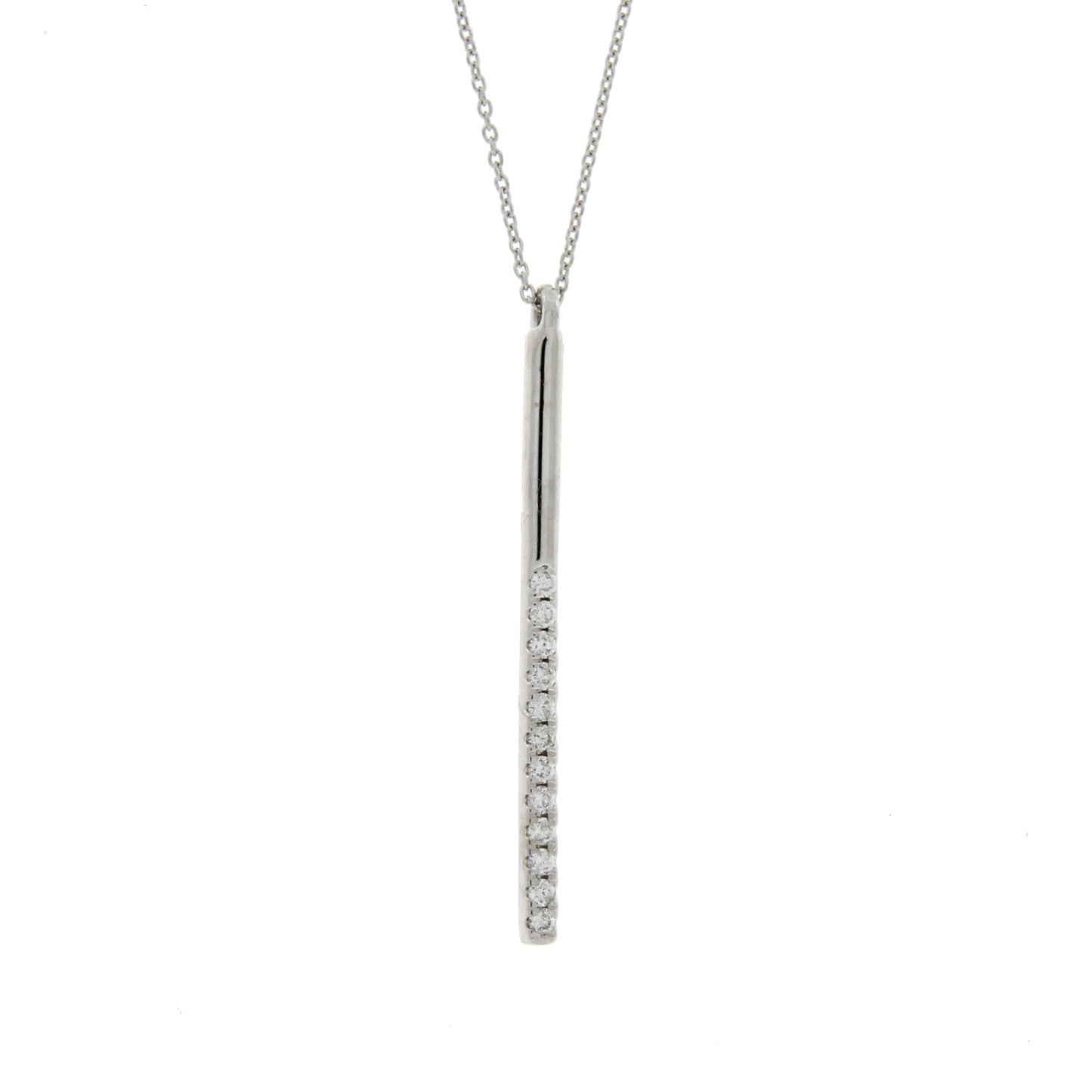 Natural .12ct Diamond Fashion Pendant in 14KT White Gold
