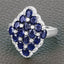 Bague en Argent Sterling avec Saphir Bleu de 3,48 Carats et Zircon Blanc