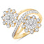 Bague Bypass en Diamant Blanc de 0,56 Carat en Or Jaune 14K