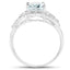1.50 Carat Genuine Aquamarine Sterling Silver Engagement Ring