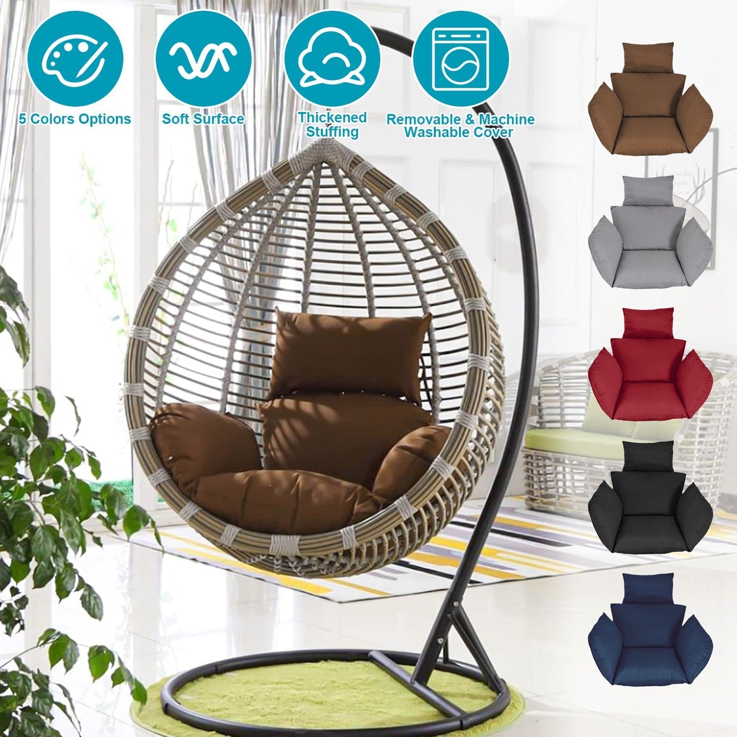 Premium Egg Chair Cushion with Headrest for Ultimate Comfort