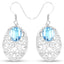 10.72 Carat Genuine Blue Topaz Sterling Silver Earrings
