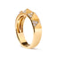 Bague en Or Jaune 14K avec Diamants Blancs en Forme de Pyramide - Taille 7