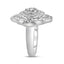 Bague de fiançailles en diamant en cluster en or blanc 14K - Taille 7