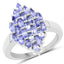 1.84 Carat Genuine Tanzanite Sterling Silver Engagement Ring