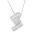 14K White Gold Diamond Zig Zag Pendant Necklace
