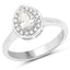 Anillo de Compromiso de Diamante Genuino de 0.64 Quilates en Oro Blanco de 14K