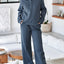 Collared Sweatshirt and High Waist Pants Active Set