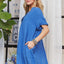 The Tiered Notched Short Sleeve Dress for Women