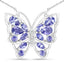 Collier en Tanzanite et Zircon Blanc de 2,76 Carats en Argent Sterling