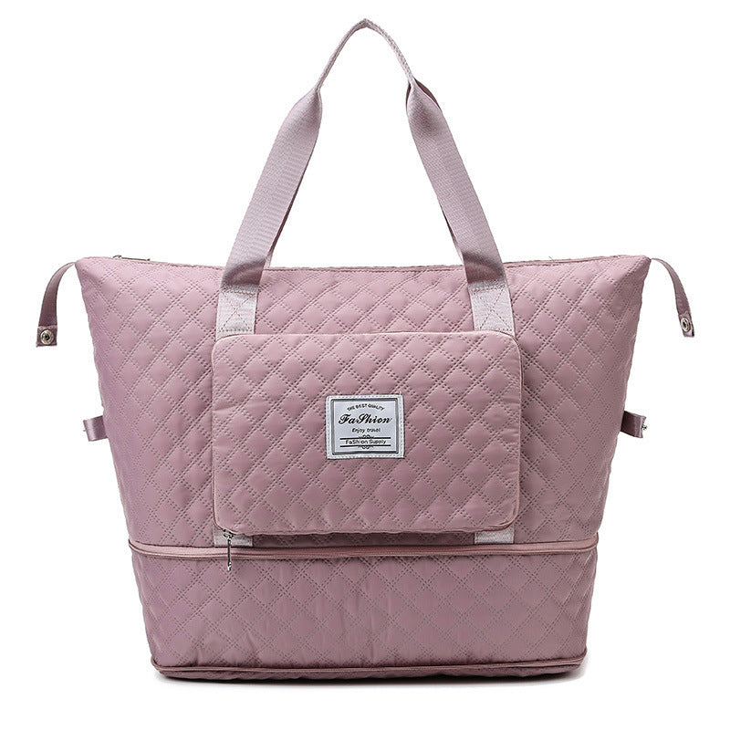 Foldable Travel Duffle Bag with Rhombus Design
