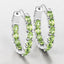 Pendientes de aro de plata esterlina .925 con peridoto genuino de 3.40 quilates