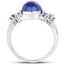3.76 Carat Genuine Tanzanite Sterling Silver Engagement Ring