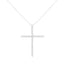 Collar con Colgante de Cruz de Diamante de Plata Esterlina .925 - 18"