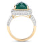 5.18 Carat Dyed Emerald & White Topaz Sterling Silver Ring