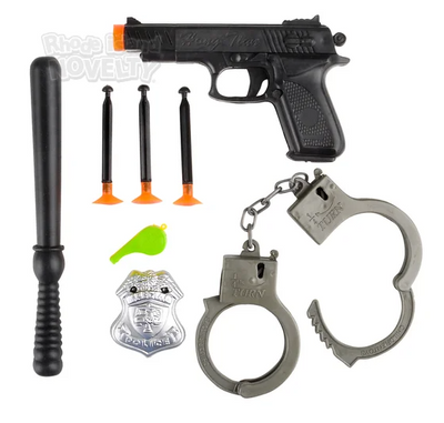 Police Action Toy Playset - 8 Piece Set