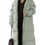 Hooded Solid Color Long Casual Zip Coat