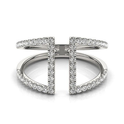 Anillo de Diamantes de Doble Banda en Oro Blanco de 14k