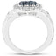 0.28 Carat Genuine Blue and White Diamond Sterling Silver Ring