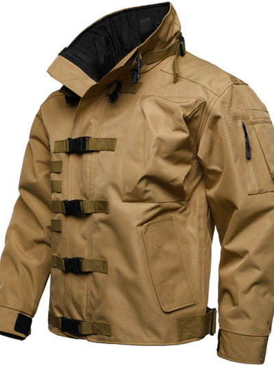 Men's Plus Size Multi Buckle Water-Resistant Jacket