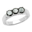 Bague de fiançailles en argent sterling avec diamant noir véritable de 0,99 carat