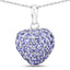 Pendentif en cœur en tanzanite véritable de 7,00 carats en argent sterling