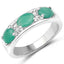 1.38 Carat Genuine Emerald and White Topaz Sterling Silver Ring