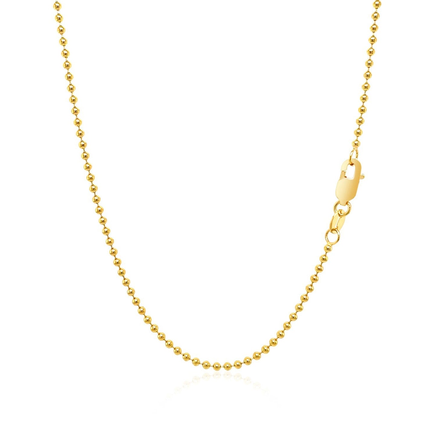 Chaîne à perles en or jaune 14k 1,5 mm