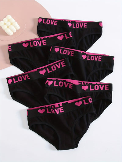 Vibrant 6-Pack Women's Seamless Bikini Briefs – Soft Cotton Underwear with Fun Alphabet Prints - Korvel