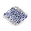 Anillo de Clúster de Tanzanita Genuina de 1.85 Quilates en Plata Esterlina
