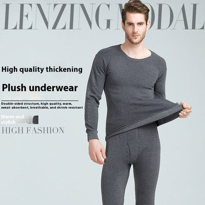 Men's Fleece-Lined Thermal Long Johns - Top & Bottom Set