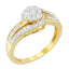 10K Yellow Gold Diamond Cluster Engagement Ring - Size 6