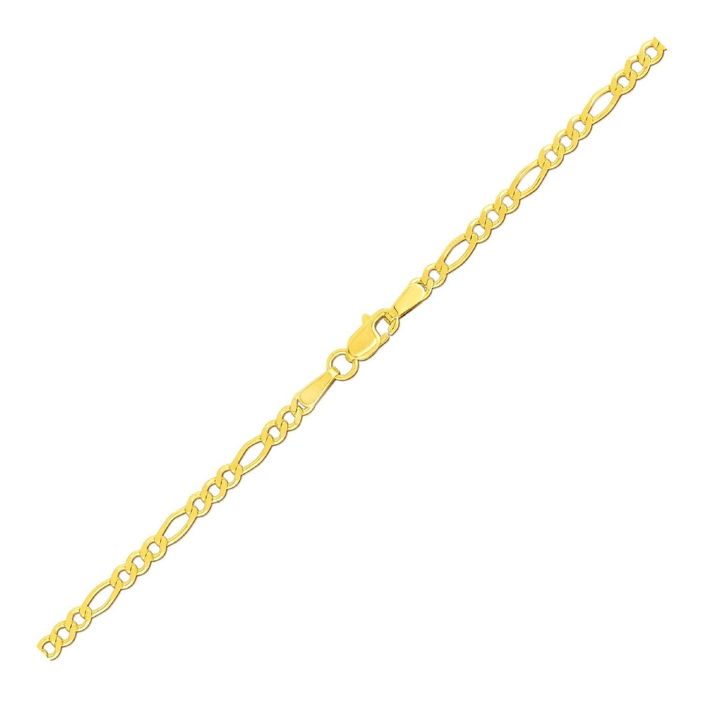 14k Yellow Gold Figaro Anklet - 2.8mm Width