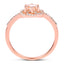 Anillo de Compromiso de Morganita y Diamante de 0.54 Quilates en Oro Rosa de 14K