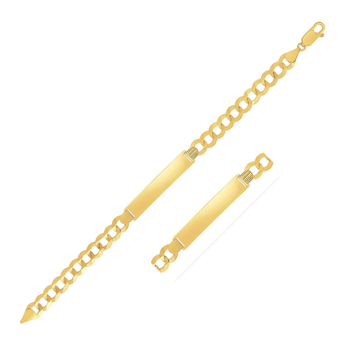 Bracelet ID en chaîne Curb pour homme en or jaune 14k - 8,5 pouces