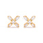 Pendientes de Stud en Oro Amarillo de 10K con Diamantes en Cruz