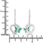 0.44 Carat Emerald and White Sapphire Sterling Silver Earrings