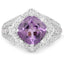 2.82 Carat Amethyst and White Topaz Sterling Silver Ring