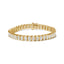 Bracelet de tennis en or jaune 14 carats avec diamants taille princesse en forme de boucle