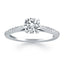 Bague de fiançailles en or blanc 14k avec diamants micro sertis en cathédrale