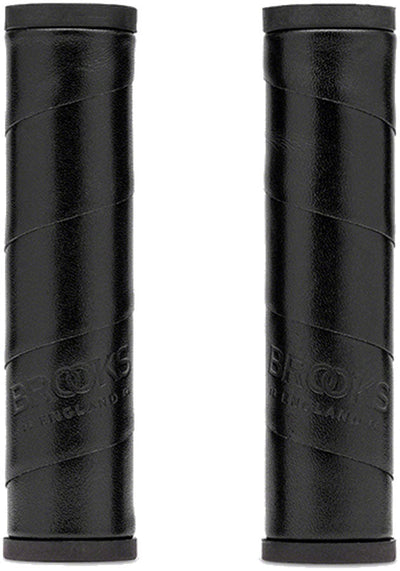Brooks Willow Leather Grips - Black 130mm