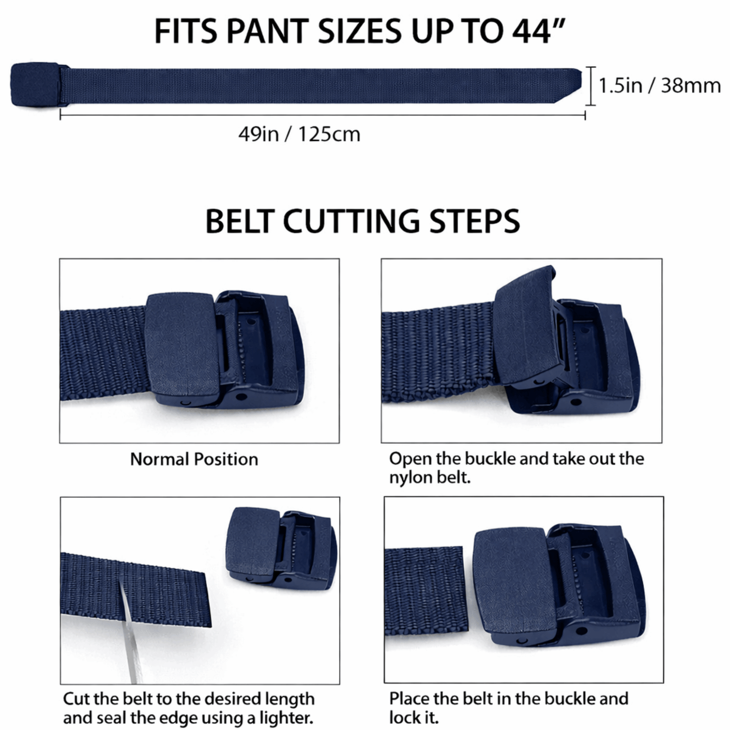 Cinturón Táctico Ajustable de Nylon XGear con Hebilla de Plástico