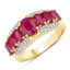 Bague de fiançailles en argent sterling avec rubis et diamants de 2,60 carats