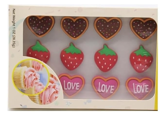 Valentine's Day Edible Icing Decorations - 20 Count