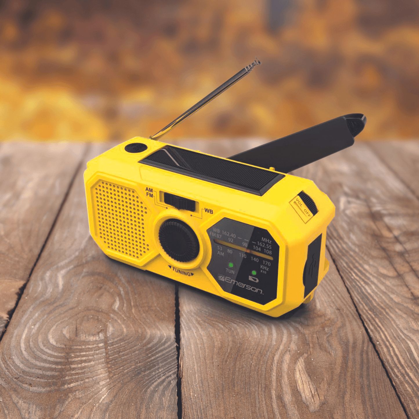 Radio d'urgence AM/FM Emerson avec bande météo et batterie externe