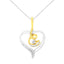 Collar con colgante de corazón acentuado con diamantes de oro de dos tonos Espira 10K