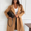 Elegant Solid Color Long Sleeve Wool Overcoat for Women