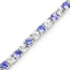 5.44 Carat Genuine Tanzanite and White Diamond Bracelet