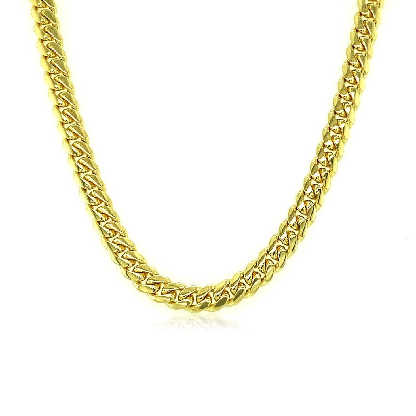 Chaîne solide Miami Cuban en or jaune 10k - 3,9 mm
